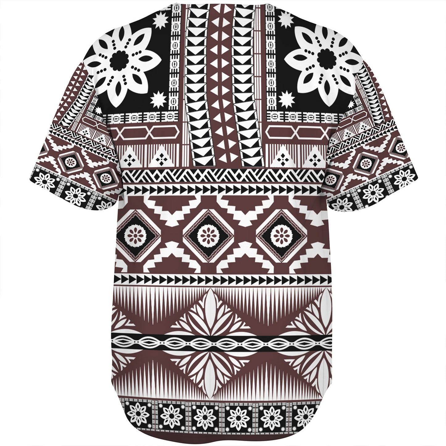 Fiji Baseball Shirt Bula Fijian Masi Tapa Vintage Style