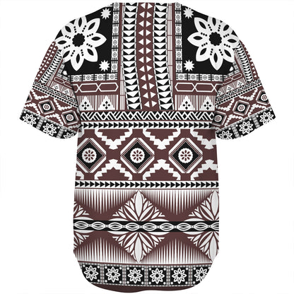 Fiji Baseball Shirt Bula Fijian Masi Tapa Vintage Style