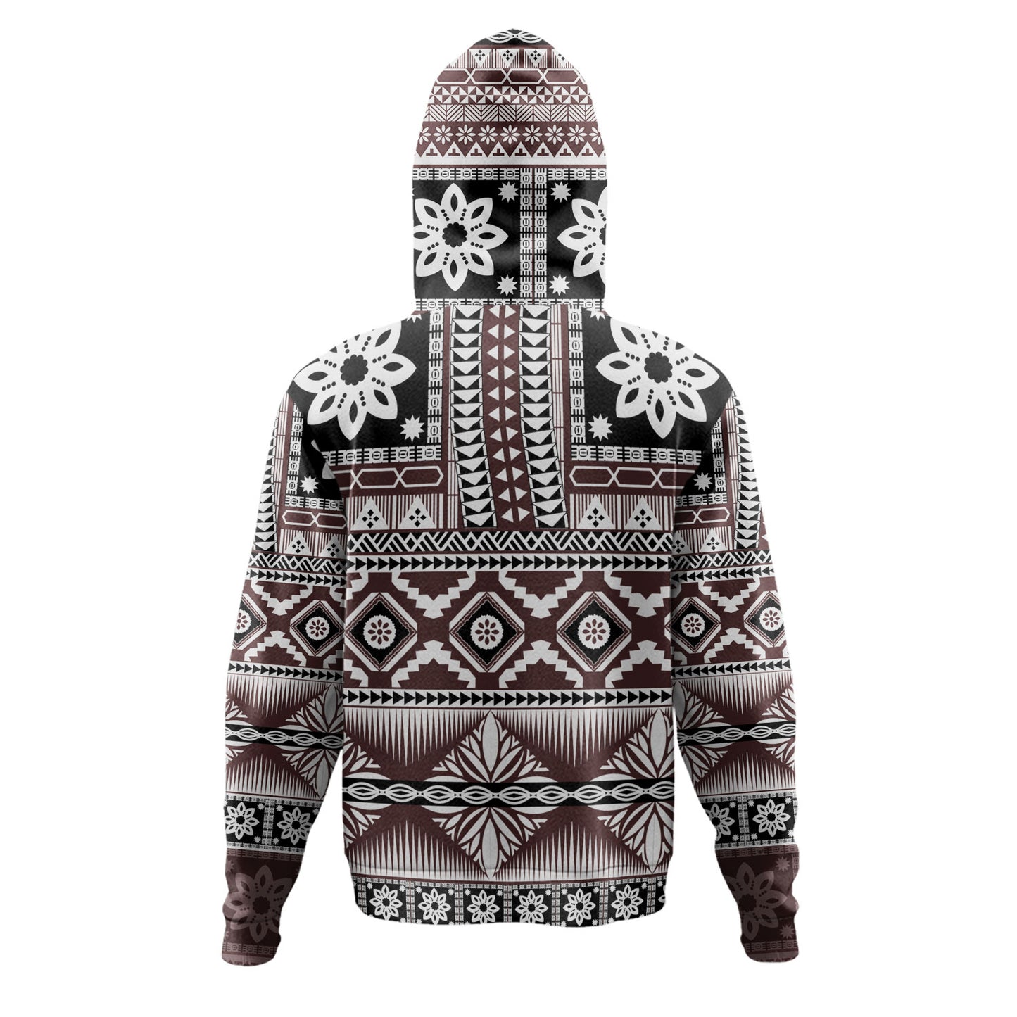 Fiji Hoodie Bula Fijian Masi Tapa Vintage Style