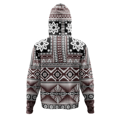 Fiji Hoodie Bula Fijian Masi Tapa Vintage Style