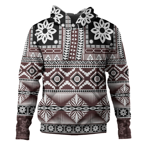 Fiji Hoodie Bula Fijian Masi Tapa Vintage Style