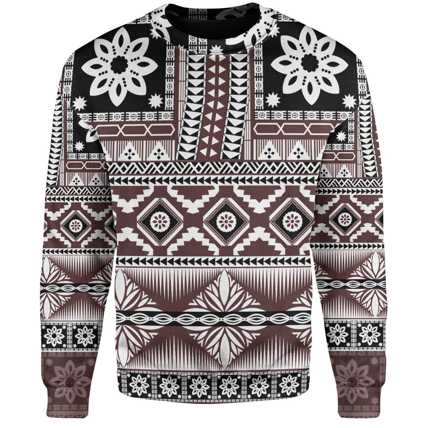 Fiji Sweatshirt Bula Fijian Masi Tapa Vintage Style