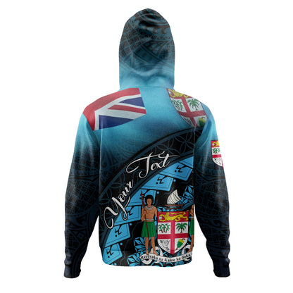 Fiji Custom Personalised Hoodie Bula Si'a Fijian Flag Tapa Patterns Style