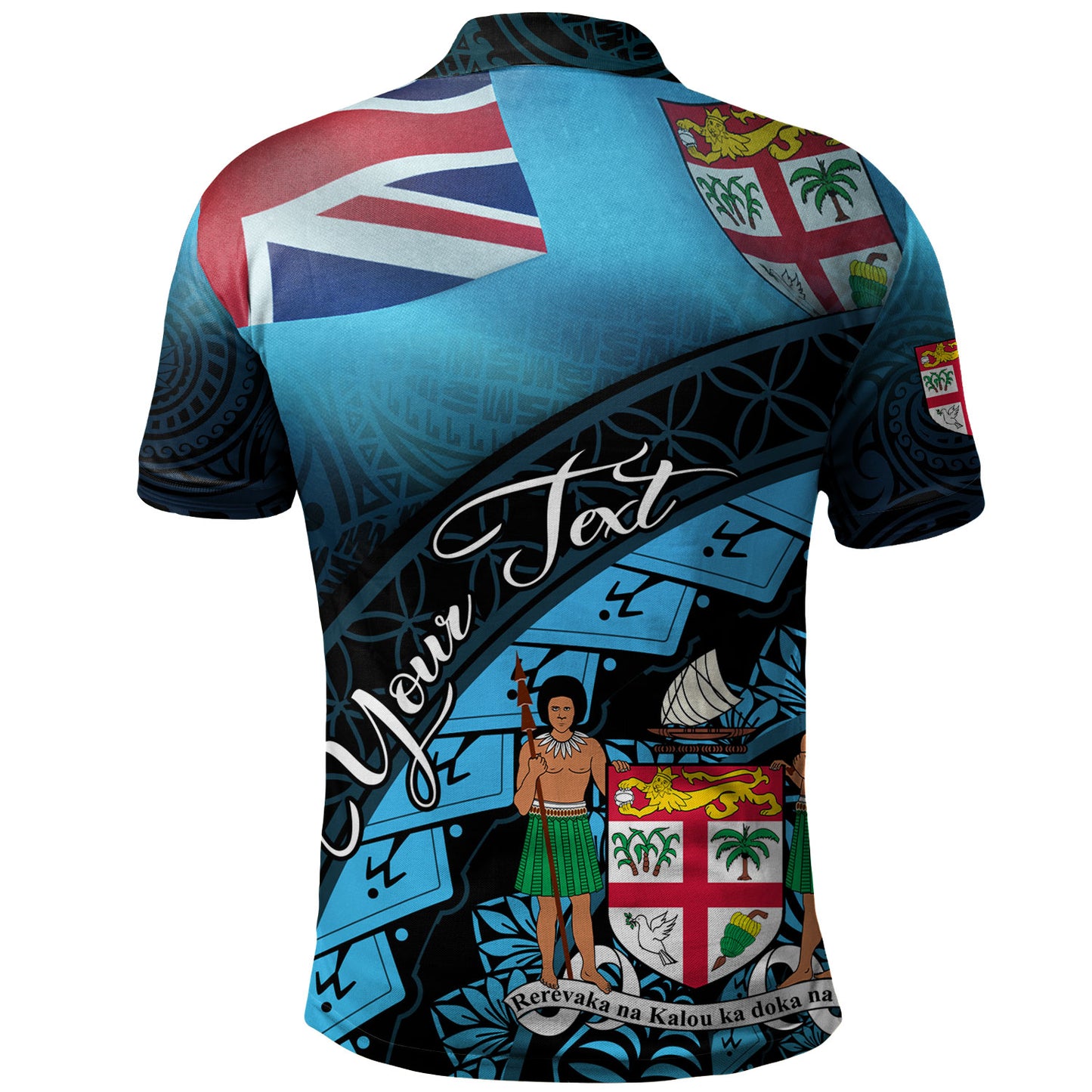 Fiji Custom Personalised Polo Shirt Bula Si'a Fijian Flag Tapa Patterns Style