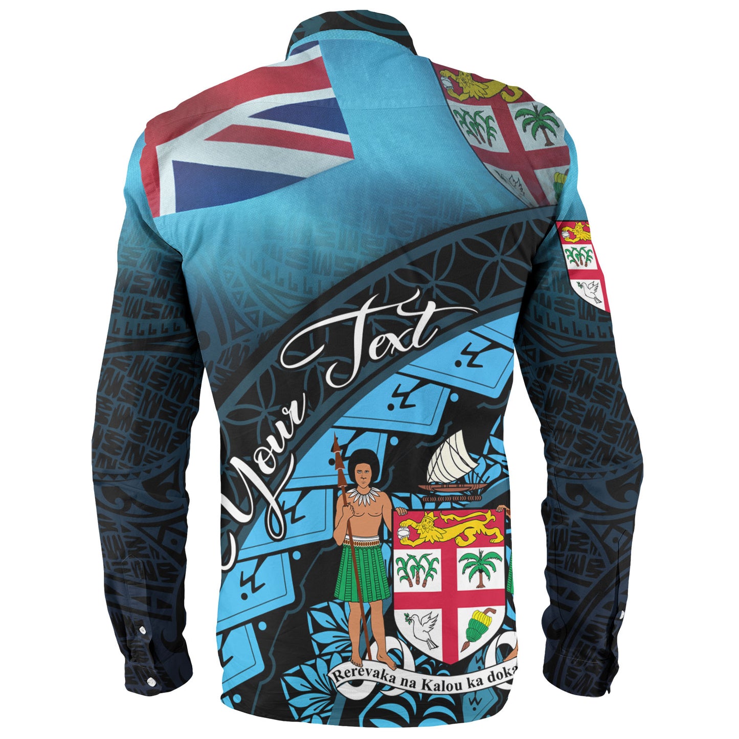 Fiji Custom Personalised Long Sleeve Shirt Bula Si'a Fijian Flag Tapa Patterns Style
