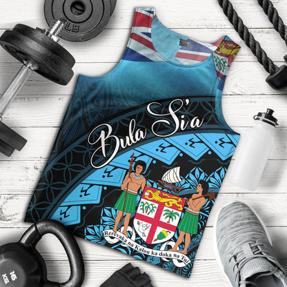 Fiji Custom Personalised Tank Top Bula Si'a Fijian Flag Tapa Patterns Style