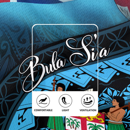 Fiji Custom Personalised Rugby Jersey Bula Si'a Fijian Flag Tapa Patterns Style