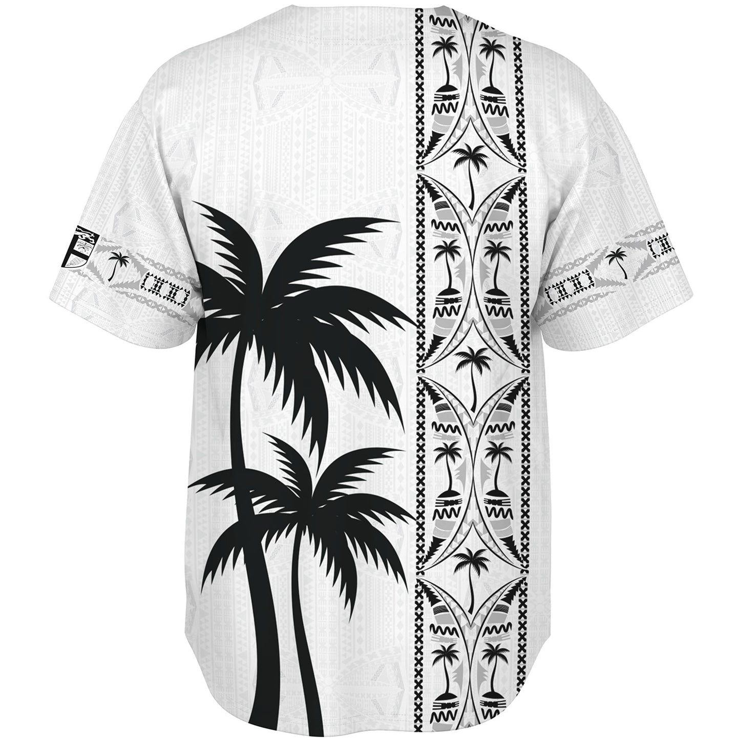 Fiji Baseball Shirt Bula Vinaka Tapa Palms Designs