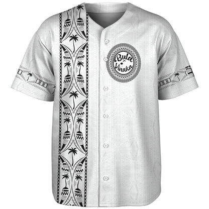 Fiji Baseball Shirt Bula Vinaka Tapa Palms Designs