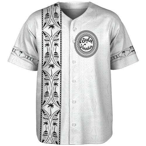 Fiji Baseball Shirt Bula Vinaka Tapa Palms Designs