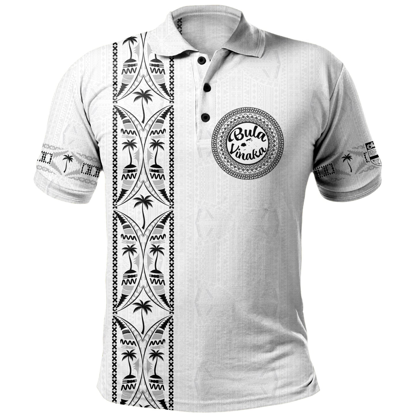Fiji Polo Shirt Bula Vinaka Tapa Palms Designs