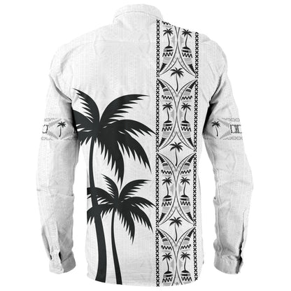 Fiji Long Sleeve Shirt Bula Vinaka Tapa Palms Designs