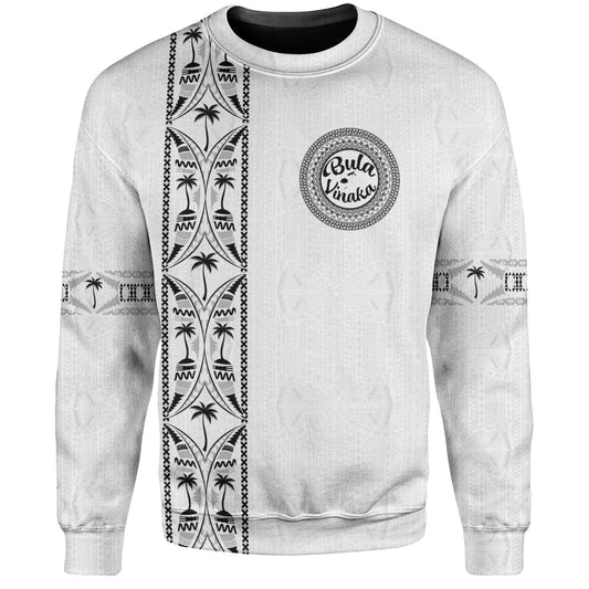 Fiji Sweatshirt Bula Vinaka Tapa Palms Designs