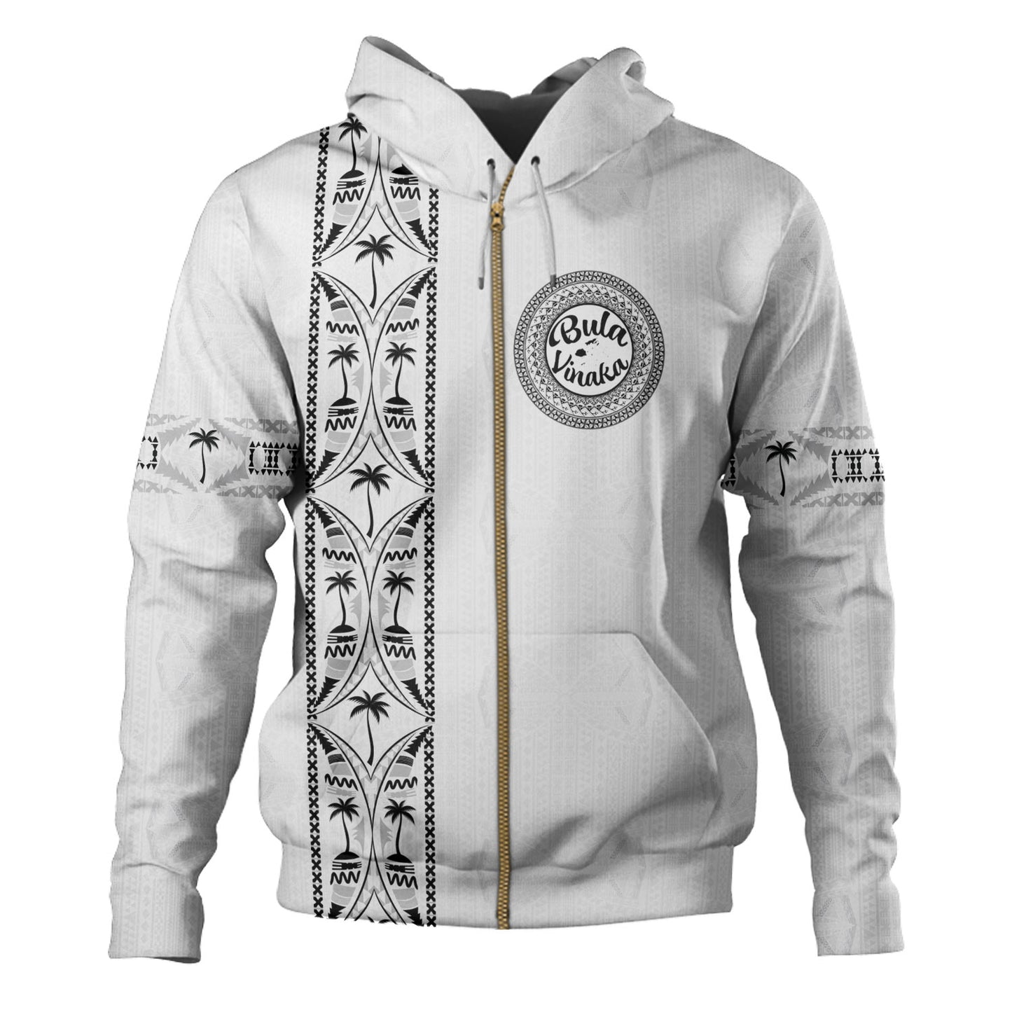 Fiji Hoodie Bula Vinaka Tapa Palms Designs