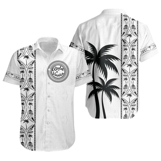 Fiji Short Sleeve Shirt Bula Vinaka Tapa Palms Designs