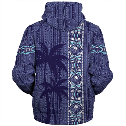 Fiji Sherpa Hoodie Bula Vinaka Tapa Palms Designs