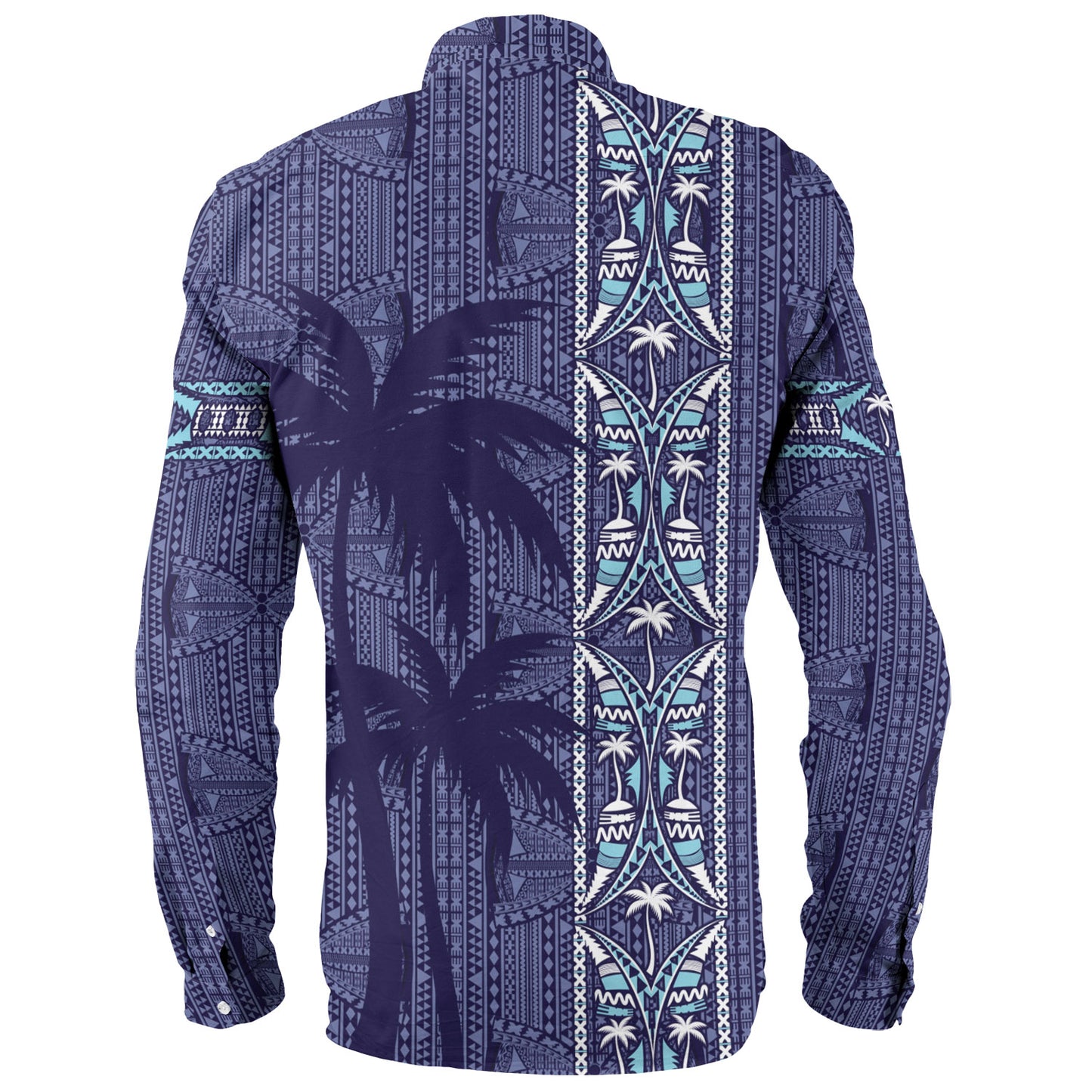 Fiji Long Sleeve Shirt Bula Vinaka Tapa Palms Designs