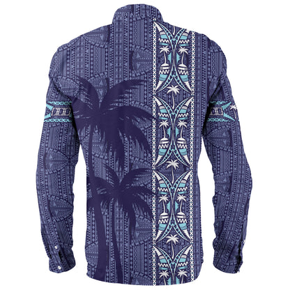 Fiji Long Sleeve Shirt Bula Vinaka Tapa Palms Designs