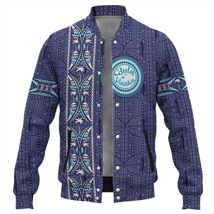 Fiji Baseball Jacket Bula Vinaka Tapa Palms Designs
