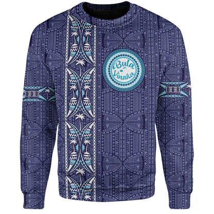 Fiji Sweatshirt Bula Vinaka Tapa Palms Designs