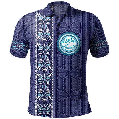 Fiji Polo Shirt Bula Vinaka Tapa Palms Designs