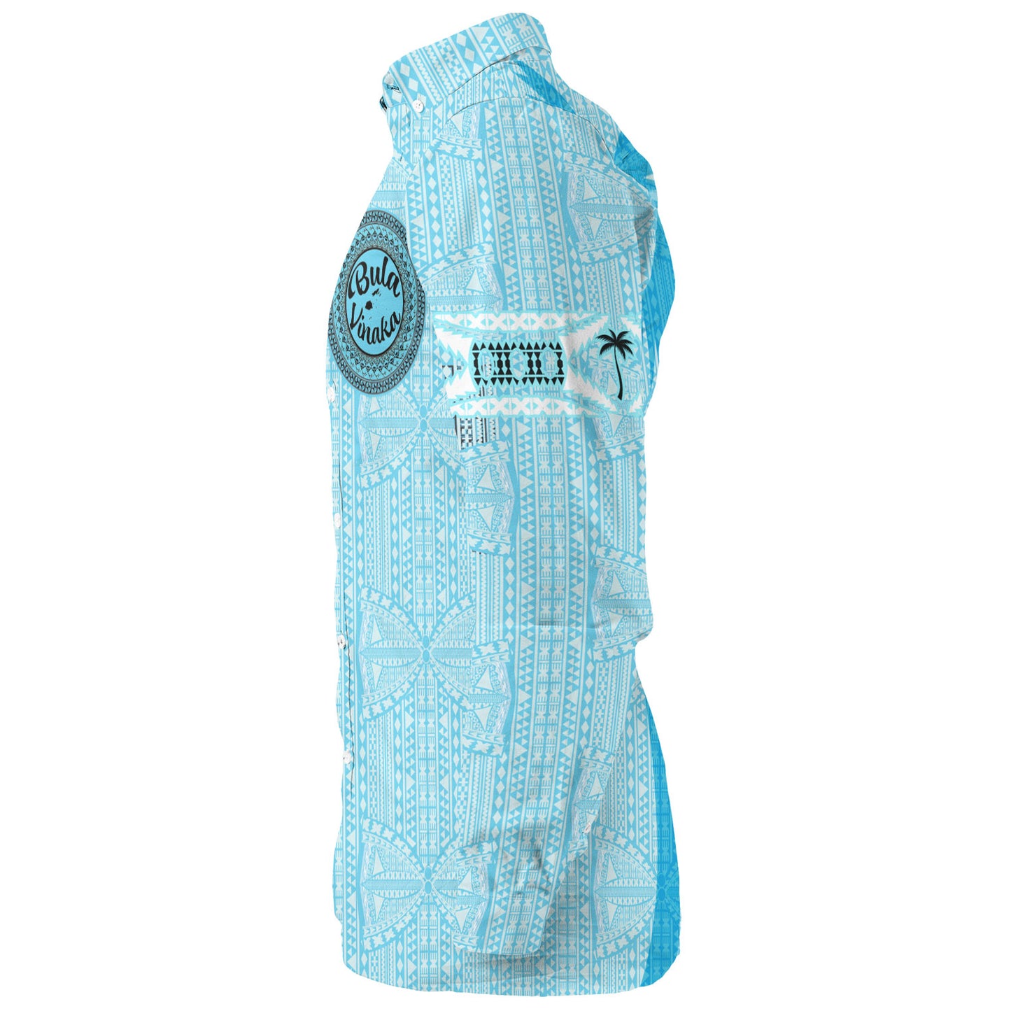 Fiji Long Sleeve Shirt Bula Vinaka Tapa Palms Designs