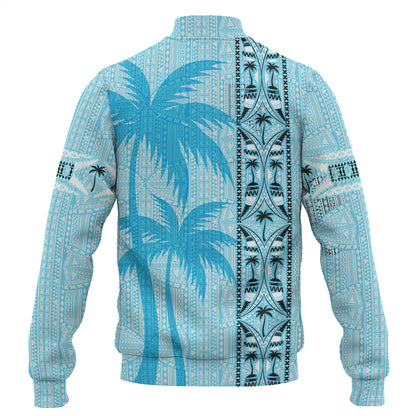 Fiji Baseball Jacket Bula Vinaka Tapa Palms Designs
