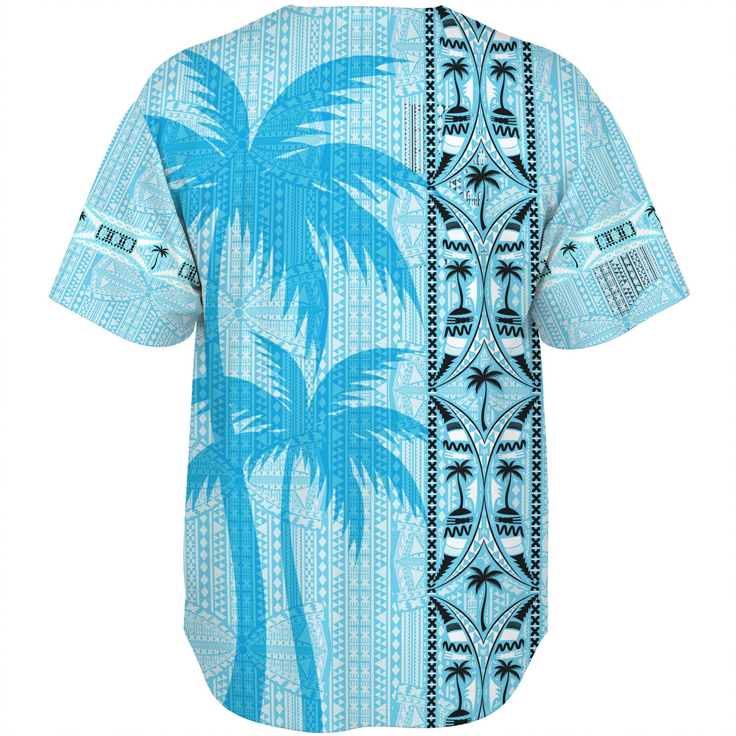 Fiji Baseball Shirt Bula Vinaka Tapa Palms Designs