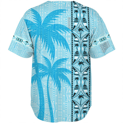 Fiji Baseball Shirt Bula Vinaka Tapa Palms Designs