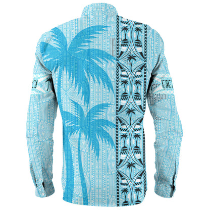 Fiji Long Sleeve Shirt Bula Vinaka Tapa Palms Designs