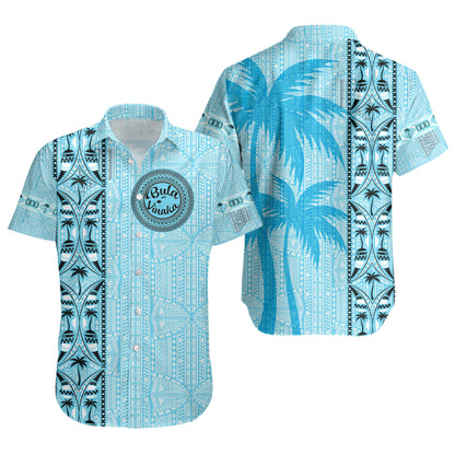 Fiji Short Sleeve Shirt Bula Vinaka Tapa Palms Designs