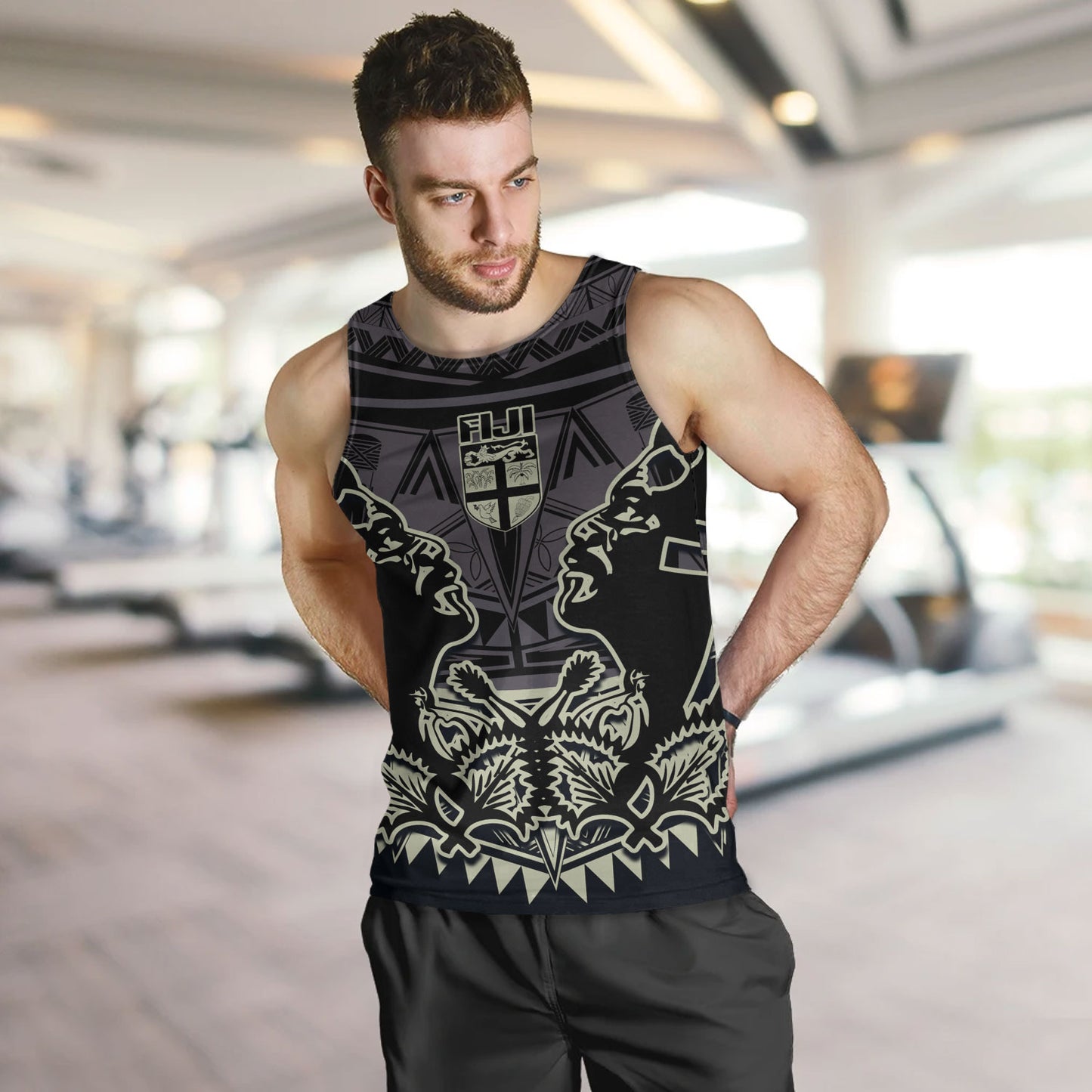 Fiji Tank Top Fiji Bati Masi Tapa Style