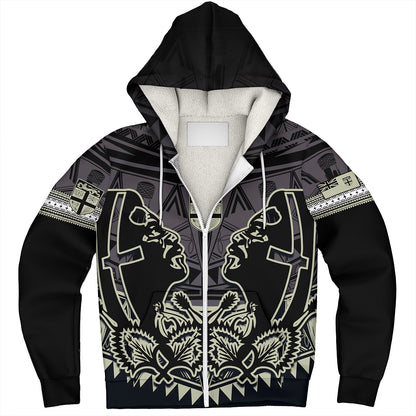 Fiji Sherpa Hoodie Fiji Bati Masi Tapa Style