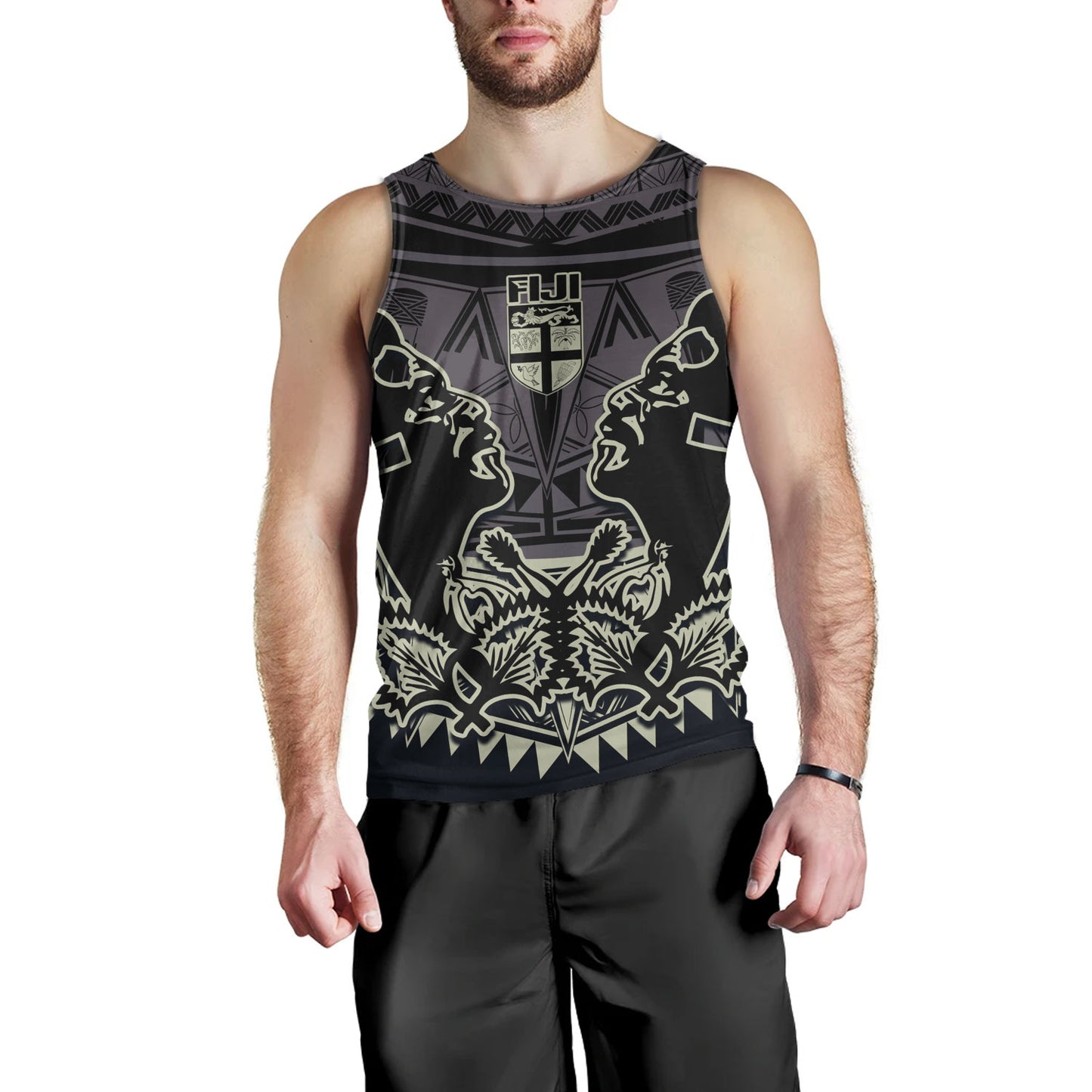 Fiji Tank Top Fiji Bati Masi Tapa Style