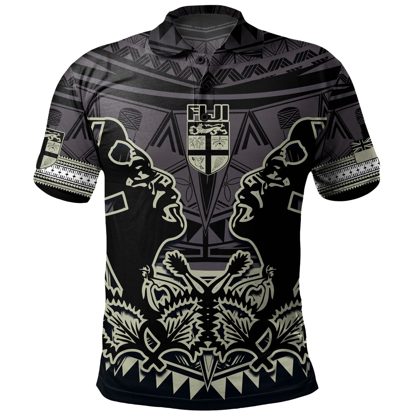 Fiji Polo Shirt Fiji Bati Masi Tapa Style