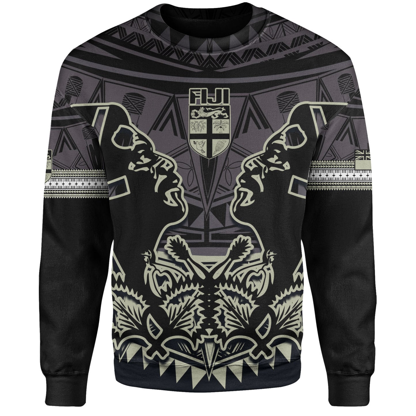 Fiji Sweatshirt Fiji Bati Masi Tapa Style