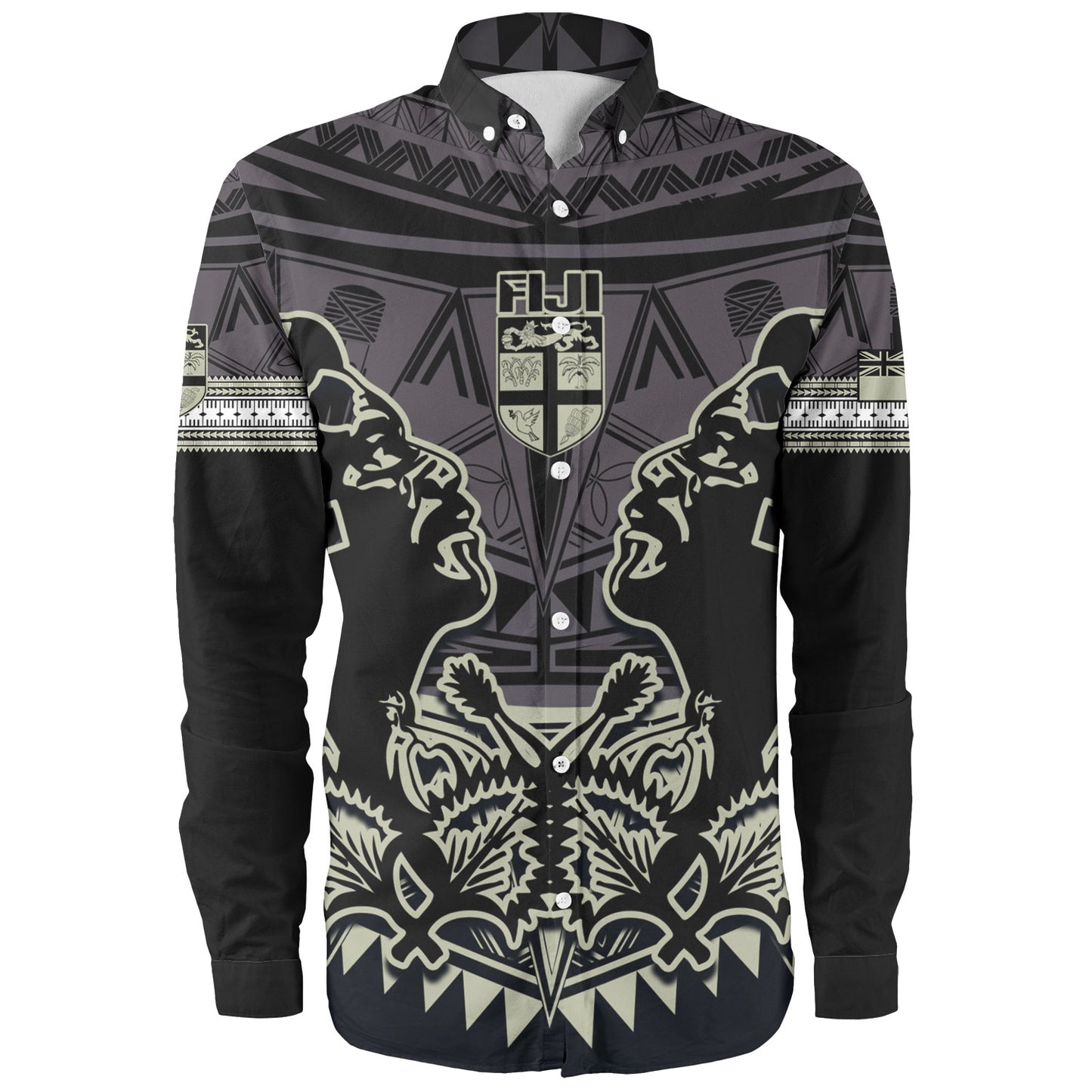 Fiji Long Sleeve Shirt Fiji Bati Masi Tapa Style