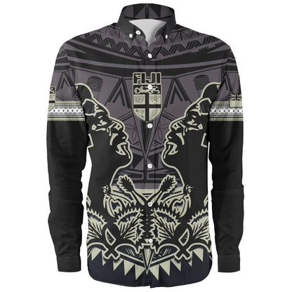 Fiji Long Sleeve Shirt Fiji Bati Masi Tapa Style