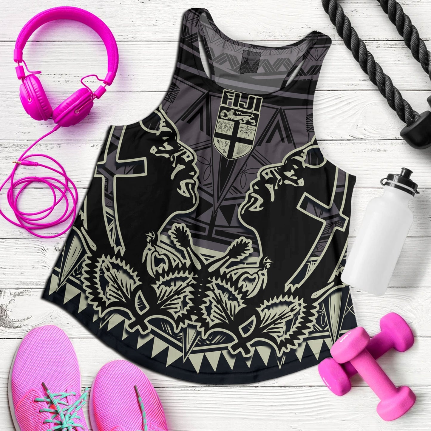 Fiji Women Tank Fiji Bati Masi Tapa Style