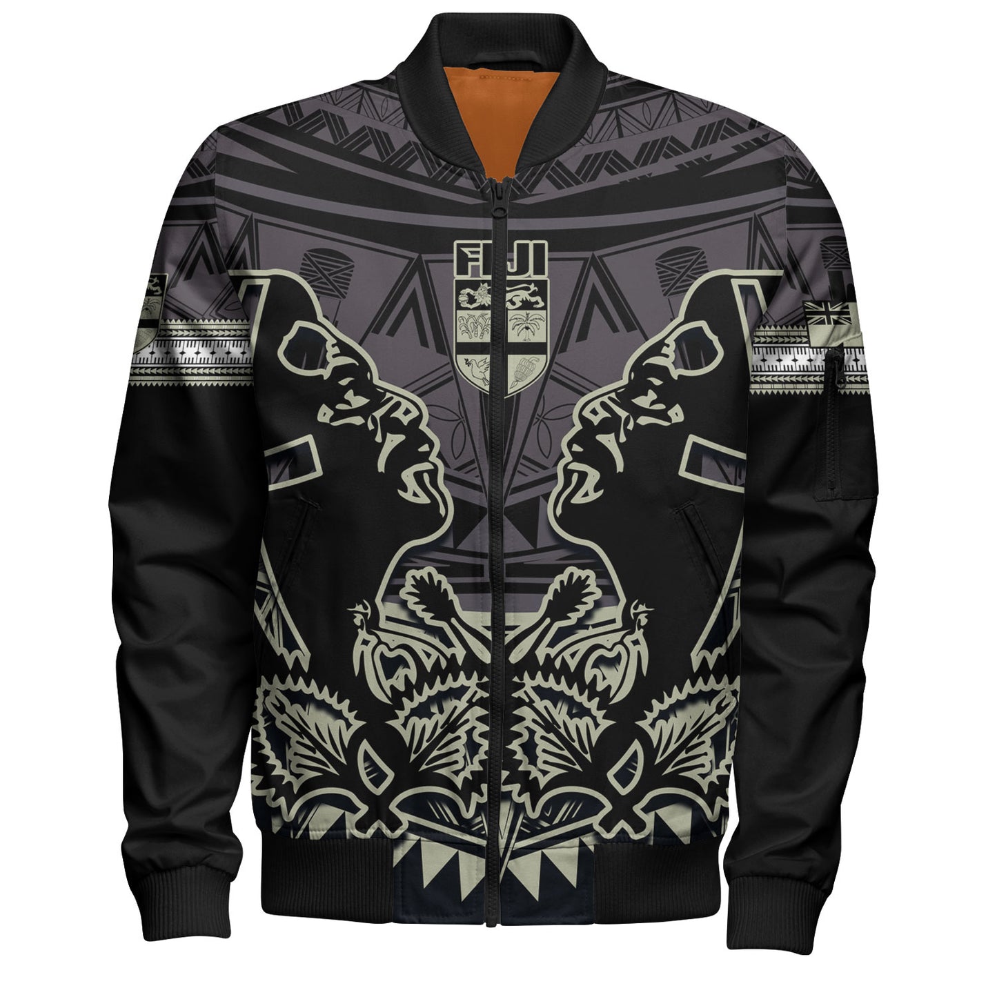 Fiji Bomber Jacket Fiji Bati Masi Tapa Style