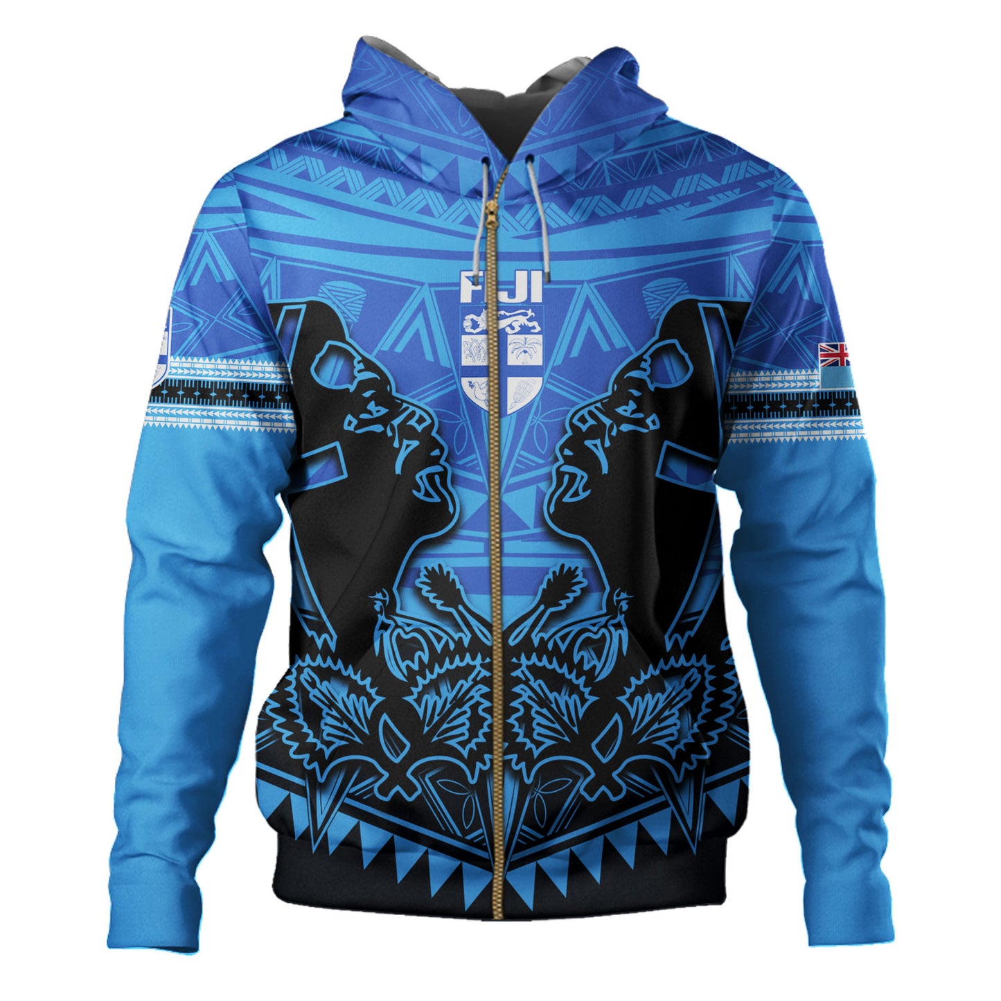 Fiji Hoodie Fiji Bati Masi Tapa Style