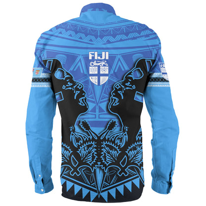 Fiji Long Sleeve Shirt Fiji Bati Masi Tapa Style