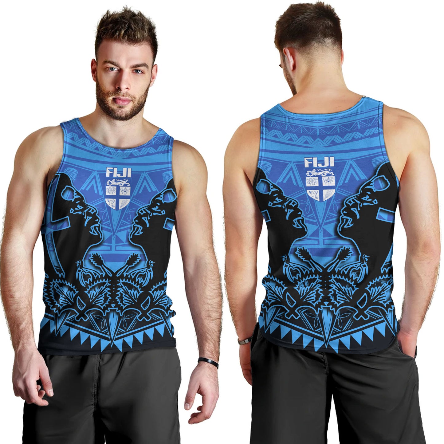 Fiji Tank Top Fiji Bati Masi Tapa Style