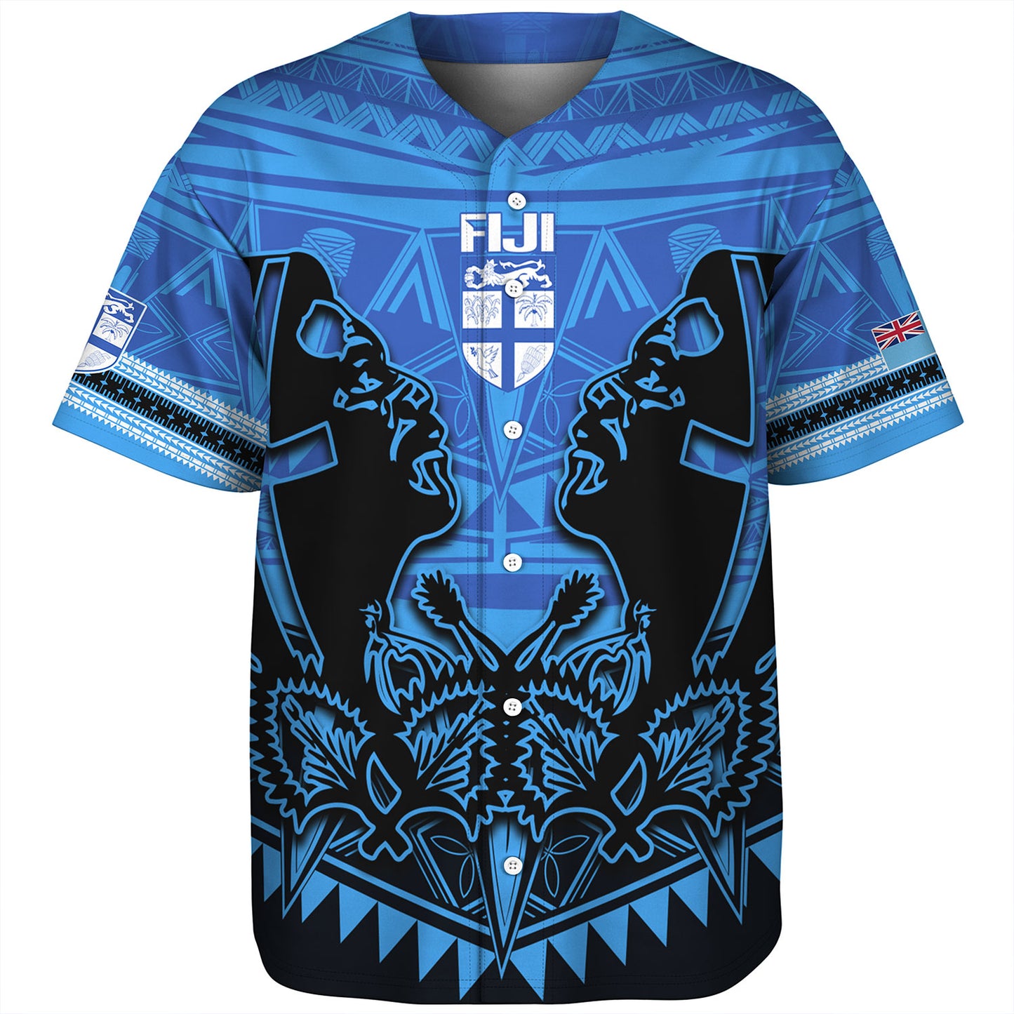 Fiji Baseball Shirt Fiji Bati Masi Tapa Style