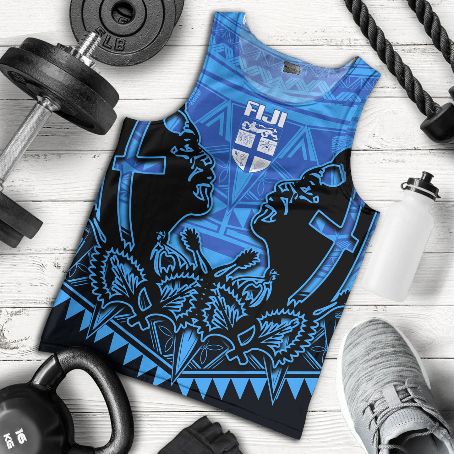 Fiji Tank Top Fiji Bati Masi Tapa Style