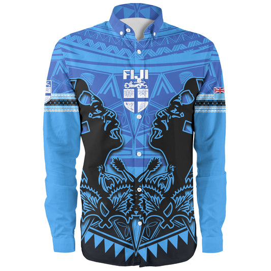 Fiji Long Sleeve Shirt Fiji Bati Masi Tapa Style