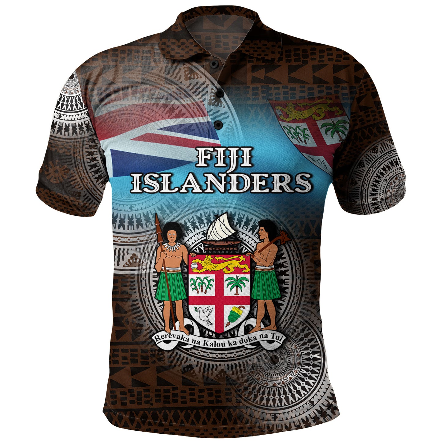 Fiji Polo Shirt Custom Fiji Islanders Tapa Masi Design