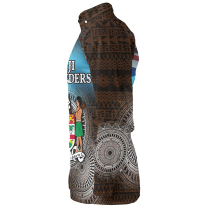 Fiji Long Sleeve Shirt Custom Fiji Islanders Tapa Masi Design