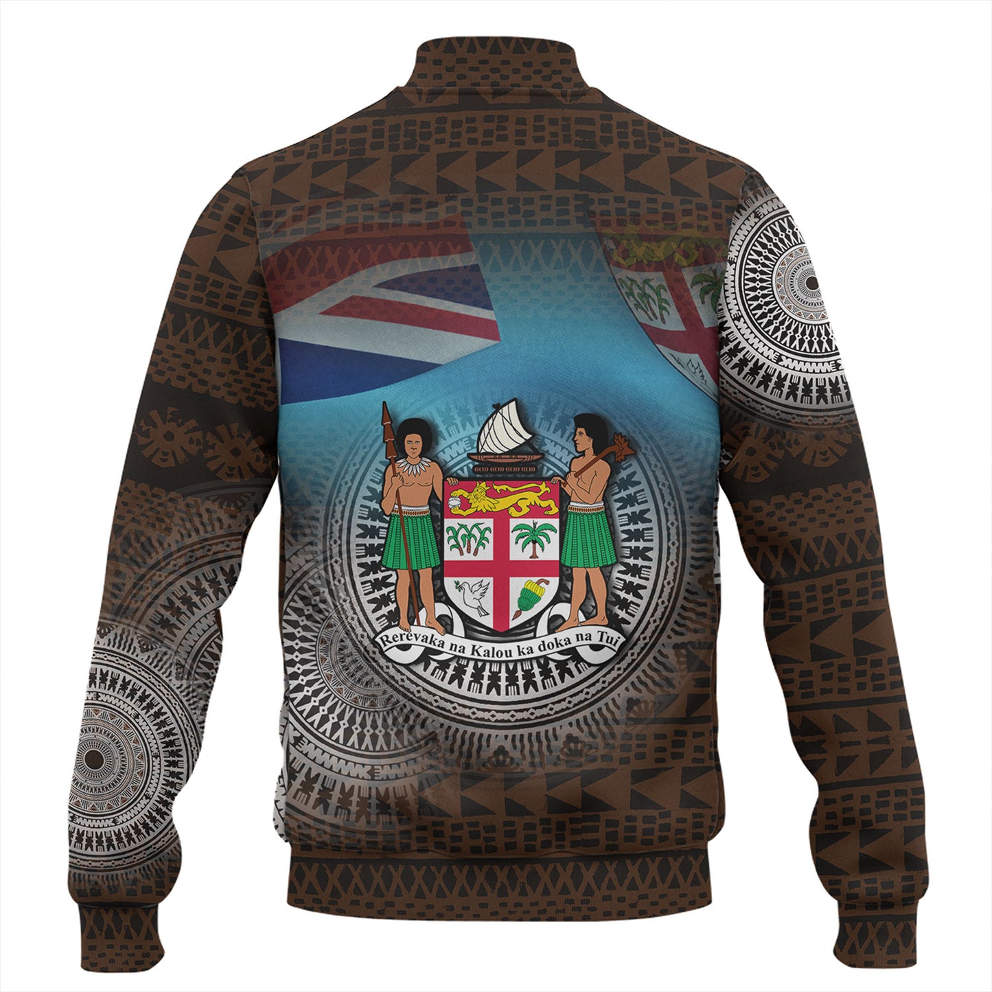 Fiji Baseball Jacket Custom Fiji Islanders Tapa Masi Design