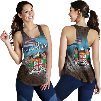 Fiji Women Tank Custom Fiji Islanders Tapa Masi Design